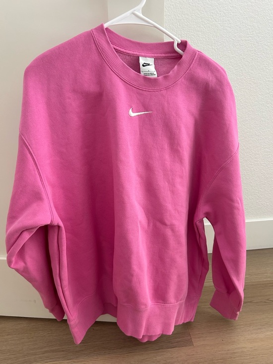 Nike Jackets & Blazers - Nike Hot Pink Embroidered Swoosh Sweatshirt